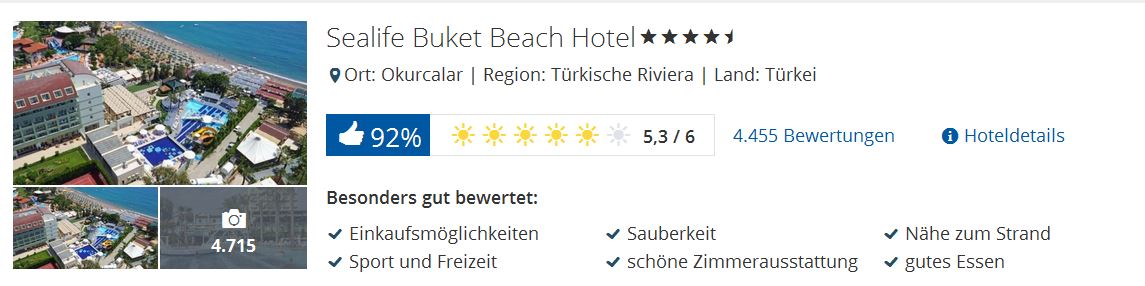 Lust bekommen. Dann buche doch jetzt den Urlaub für das Sealife Buket Beach Hotel