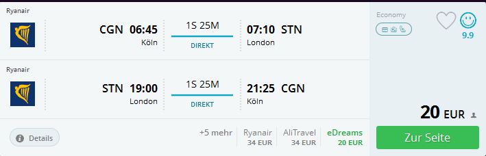 Wer will das nicht - guenstig nach London fliegen
