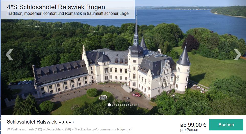 Das Angebot vom Schlosshotel Ralswiek auf Rügen