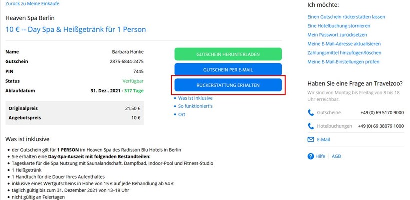 Rückerstattung