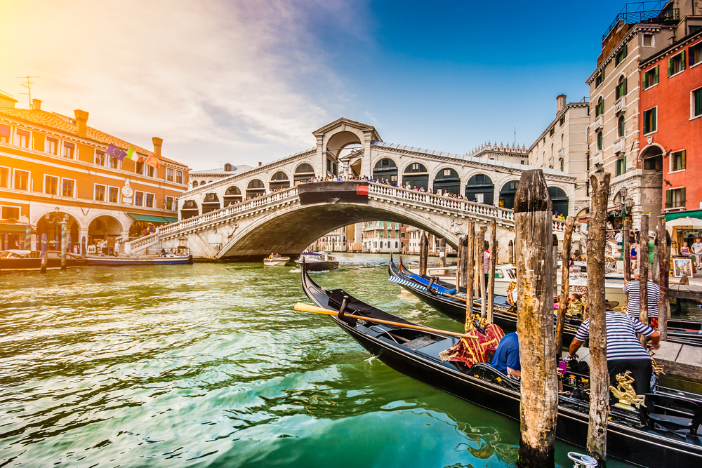 Panoramic,View,Of,Famous,Canal,Grande,From,Famous,Rialto,Bridge Venedig