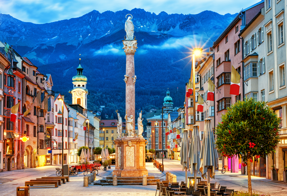 Innsbruck,Old,Town,In,Alps,Mountains,,Tyrol,,Austria