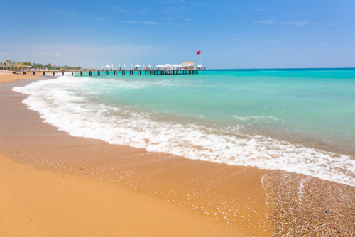 Beautiful,Beach,Scenery,On,Turkish,Riviera,Near,Side Side