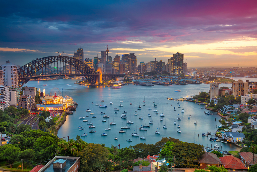 Sydney.,Cityscape,Image,Of,Sydney,,Australia,With,Harbour,Bridge,And